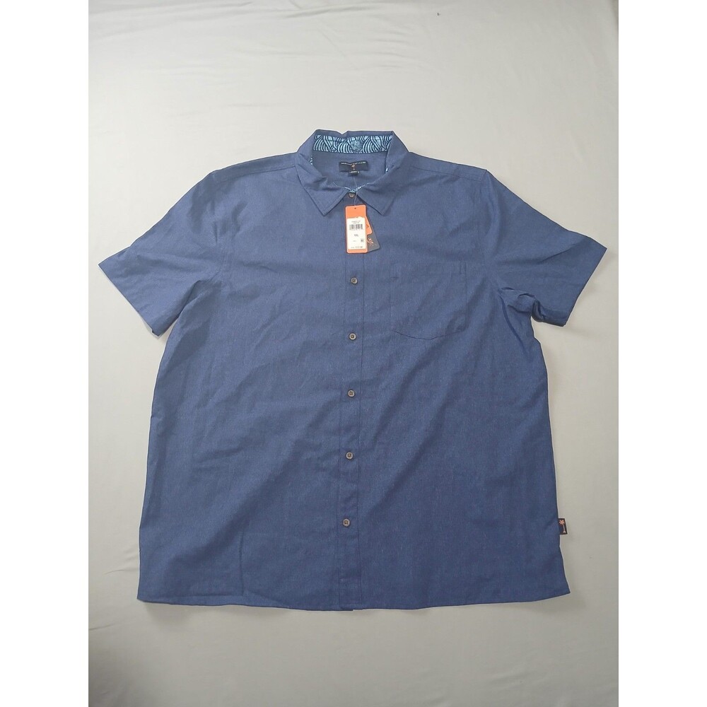NEW Margaritaville Men's Short Sleeve Navy Button Up Shirt Size 2XL Resort wear